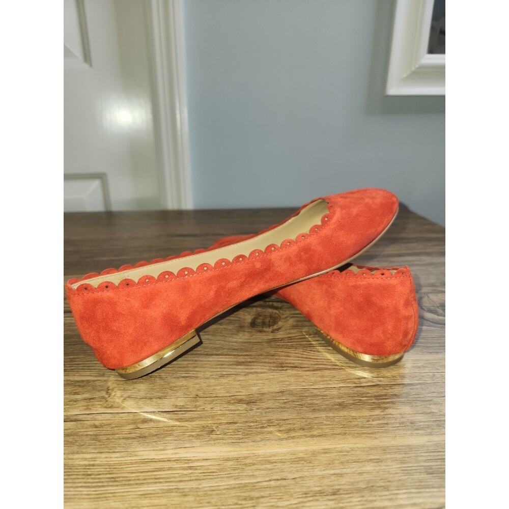Talbots Women's Slip-on Penelope Scallop Flats leather Suede Orange, Sz 6.5 Med - Picture 14 of 15